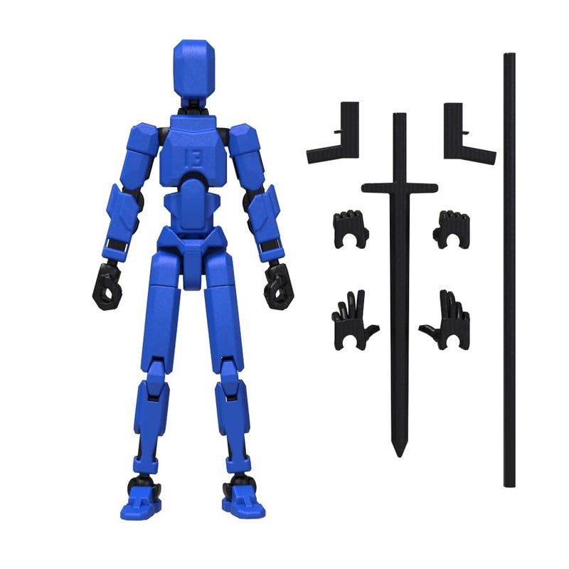 MerryXD Titan 13 Action Figure,Assembly Completed Dummy 13 Action Figure Lucky 13 Action Figure T13 Action Figure 3D Printed Multi-Jointed Movable, Nova 13 Action Figure Toy Blue - Image 1