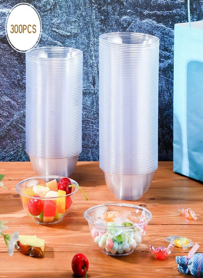 Nuogo 300 Pieces Clear Mini Plastic Bowls 6 oz Disposable Hard Plastic Ice Cream Bowls Small Disposable Bowls for Serving, Weddings, Catering, Home, Parties or Event Party Supplies - Image 3
