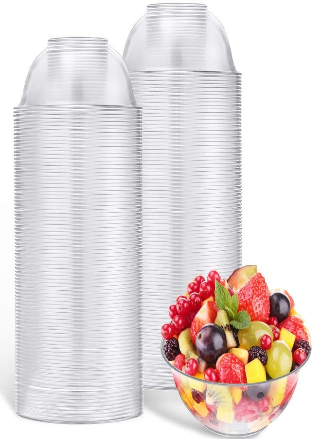 Nuogo 300 Pieces Clear Mini Plastic Bowls 6 oz Disposable Hard Plastic Ice Cream Bowls Small Disposable Bowls for Serving, Weddings, Catering, Home, Parties or Event Party Supplies - Image 1