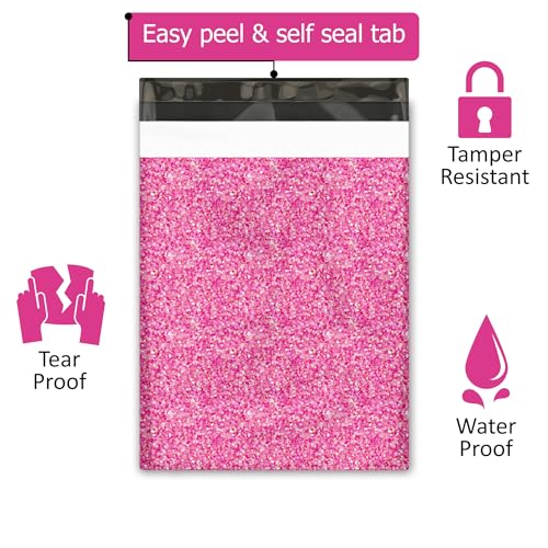 Pro Supply Global 10x13 (100) Pink Confetti Valentine's Day Designer Poly Mailers Waterproof Self Sealing Tear Resistant Polymailers Shipping Envelopes Premium Printed Bags For Small Businesses - Image 2