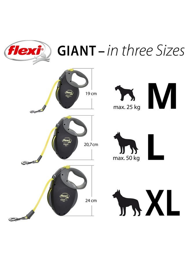 فلكسي مقود فليكسي العملاق القابل للسحب للكلاب متوسطة الحجم حتى وزن 22 كجم - 7.5 متر، أسود | مقود مانع للتشابك للمشي مع فرامل بيد واحدة، وإيقاف مؤقت، وقفل | منتج ألماني عالي الجودة - Image 3
