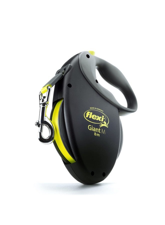 فلكسي مقود فليكسي العملاق القابل للسحب للكلاب متوسطة الحجم حتى وزن 22 كجم - 7.5 متر، أسود | مقود مانع للتشابك للمشي مع فرامل بيد واحدة، وإيقاف مؤقت، وقفل | منتج ألماني عالي الجودة - Image 1