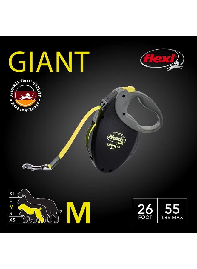 فلكسي مقود فليكسي العملاق القابل للسحب للكلاب متوسطة الحجم حتى وزن 22 كجم - 7.5 متر، أسود | مقود مانع للتشابك للمشي مع فرامل بيد واحدة، وإيقاف مؤقت، وقفل | منتج ألماني عالي الجودة - Image 2