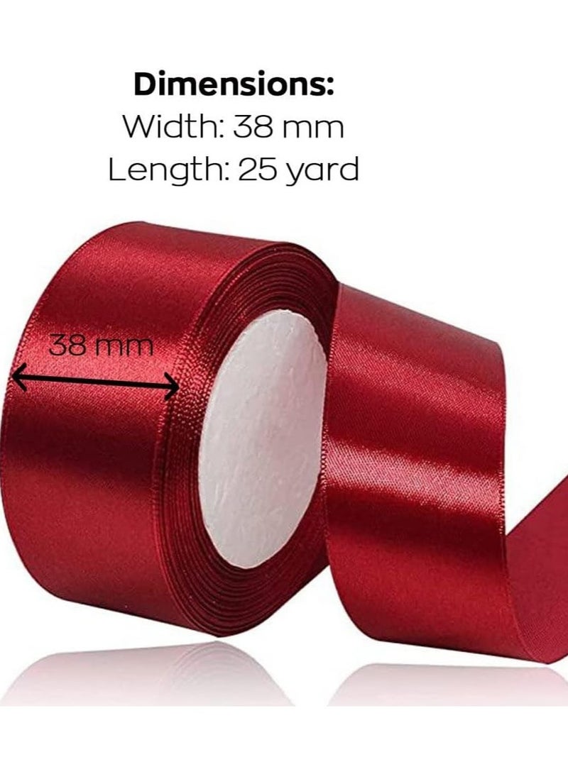 شريط فانيلا ساتين، 38mm x 25yd من القماش البوليستر الشريط لتغليف الهدايا، أفضل الحفلات، زينة الزفاف، صنع القوس، البوق، مشاريع الخياطة والتجهيزات الحرفية - Image 2