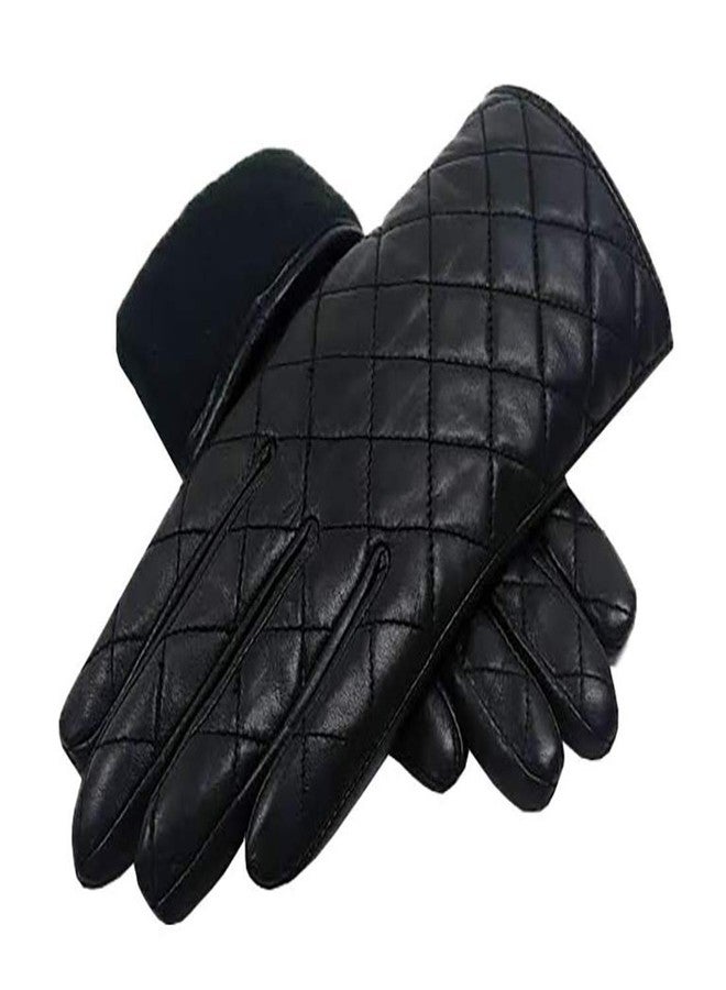 MoDA Ms. Rocky Women Leather Quilted Fashion Driving Winter Gloves - Image 1