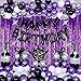 Nigifter Purple and Black Birthday Decorations for Men Women Purple Happy Birthday Decorations for Boys Girls Happy Birthday Banner Balloons Decoration for Him Her Bday Party Balloons Backdrop Supplies - Image 2