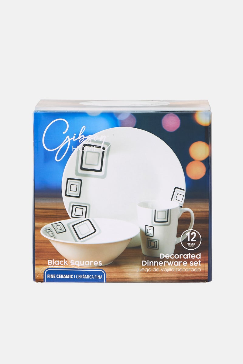 Gibson Home 12 Pieces Ceramic Dinnerware Set, Multicolor - Image 2