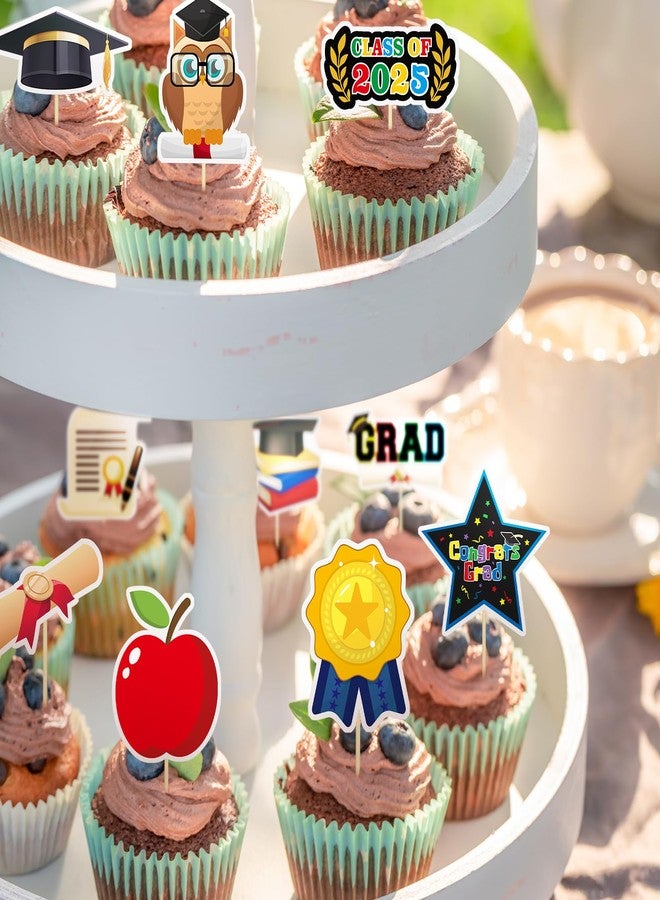 FoldTier 100 Pcs Kindergarten Graduation Cupcake Toppers Preschool Cake Topper Preschool Graduation Party Favors Grad 2025 Theme Graduation Decorations Supplies for Boys Girls(Classic) - Image 5