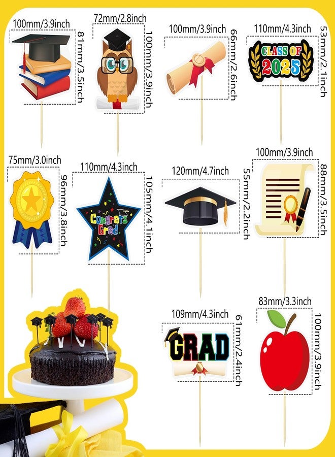 FoldTier 100 Pcs Kindergarten Graduation Cupcake Toppers Preschool Cake Topper Preschool Graduation Party Favors Grad 2025 Theme Graduation Decorations Supplies for Boys Girls(Classic) - Image 2