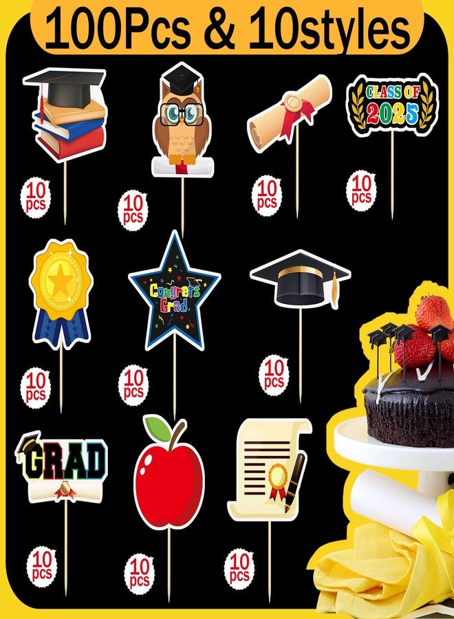 FoldTier 100 Pcs Kindergarten Graduation Cupcake Toppers Preschool Cake Topper Preschool Graduation Party Favors Grad 2025 Theme Graduation Decorations Supplies for Boys Girls(Classic) - Image 3