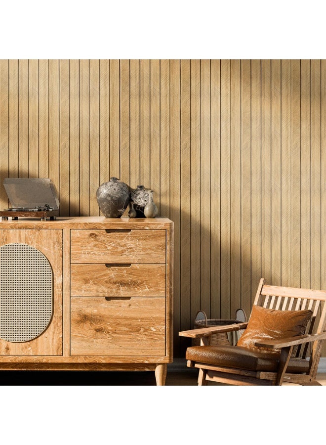 موثوقية التنبؤ ألواح حائط ثلاثية الأبعاد من الرغوة بمظهر خشب الحبوب، قابلة للنزع واللصق، 300 سم × 40 سم، غطاء حائط زخرفي ذاتي اللصق لتزيين المنزل، غرفة المعيشة، غرفة النوم، خلفية التلفزيون - ورق حائط رغوي سهل التركيب - Image 3