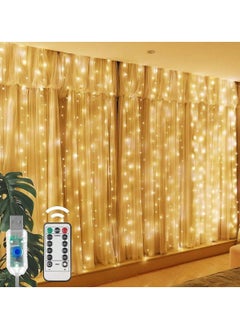 Generic 3x2 Meter Curtain String Lights with Remote Control - Warm and Festive Glow  - Image 1