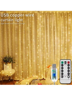 Generic 3x2 Meter Curtain String Lights with Remote Control - Warm and Festive Glow  - Image 3