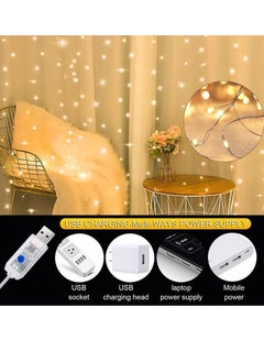 Generic 3x2 Meter Curtain String Lights with Remote Control - Warm and Festive Glow  - Image 4
