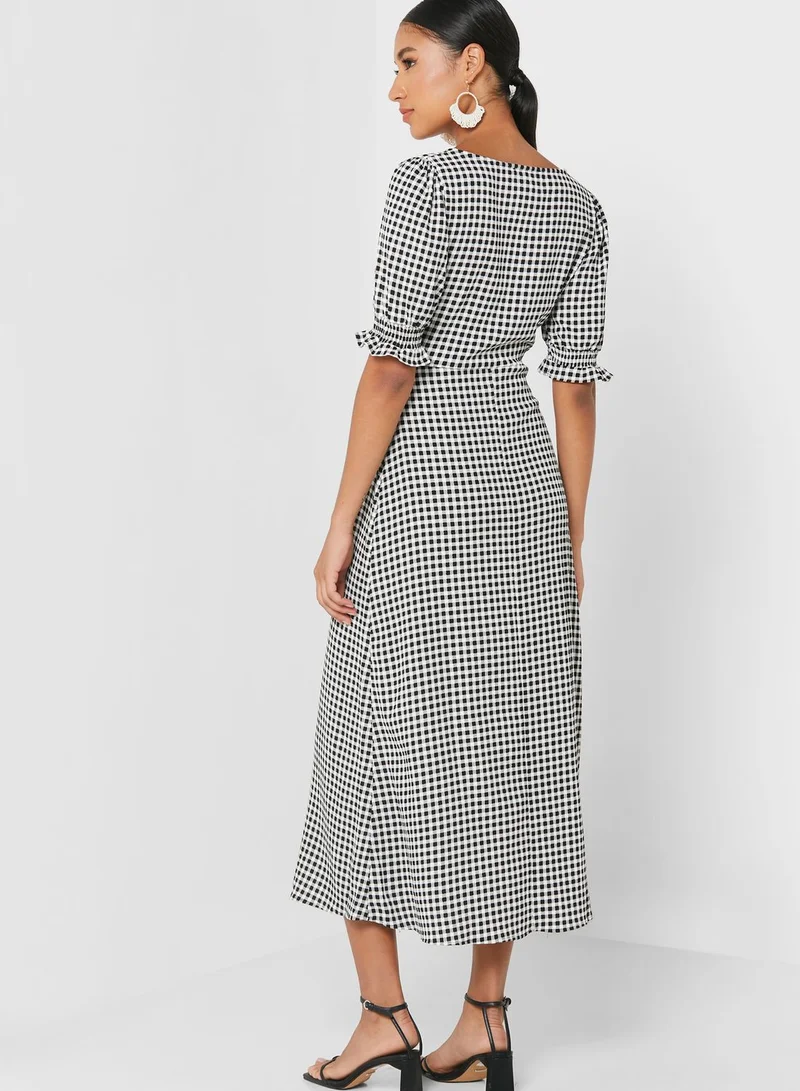 DOROTHY PERKINS Gingham Wrap Front Dress