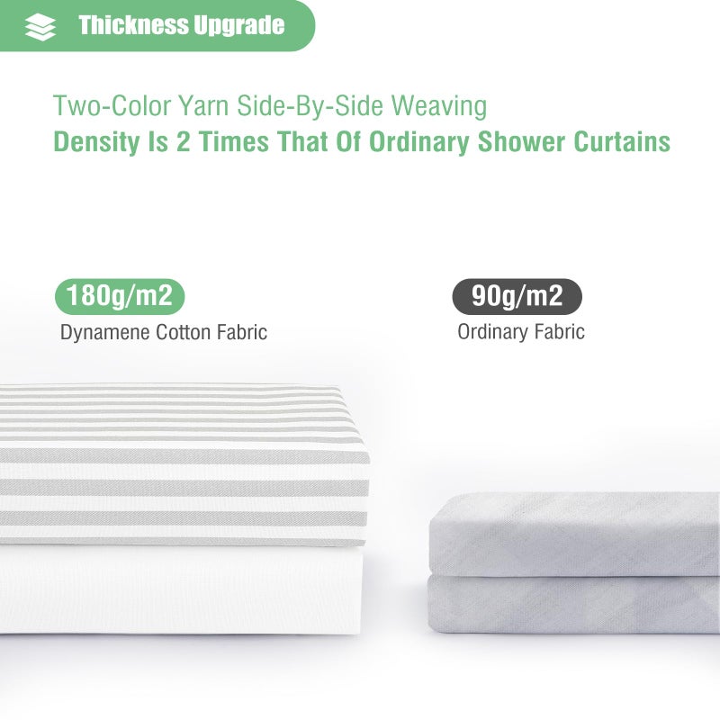 Dynamene الستائر دش طويلة دش طويلة 84 بوصة مزرعة طويلة بوهو مخطط شريط شرابة الستائر دش الحمام الطويل بوهيميان الستار القماش الدش الستار مع السنانير الرمادية 72x84 - Image 2