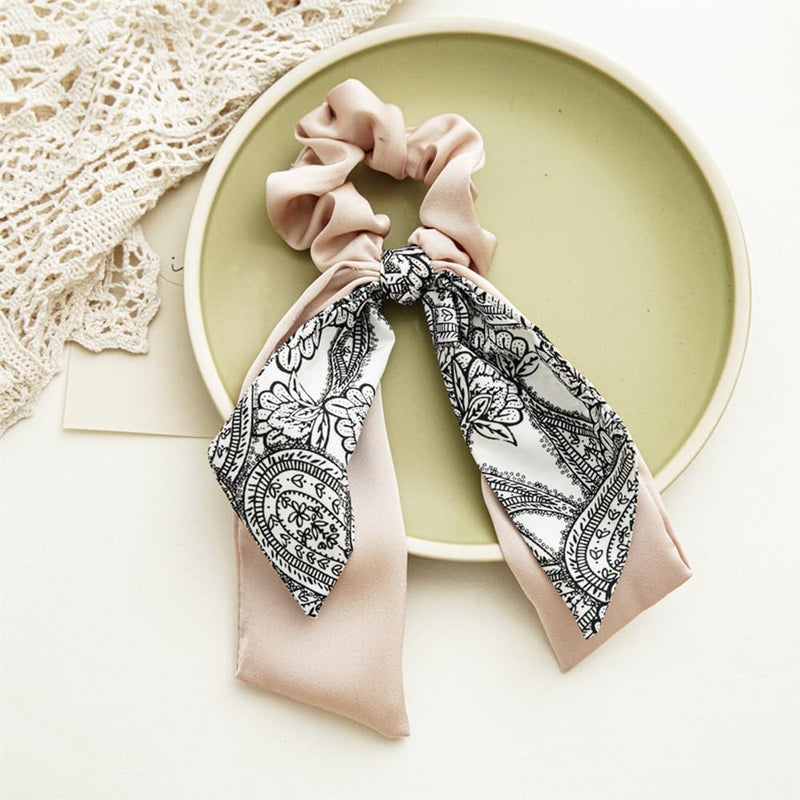Melodio 2 Pcs Fluttering Flower Hair Ring Satin Hair Rope Fashion Bow Hair Rope Hair Accessories - Image 3