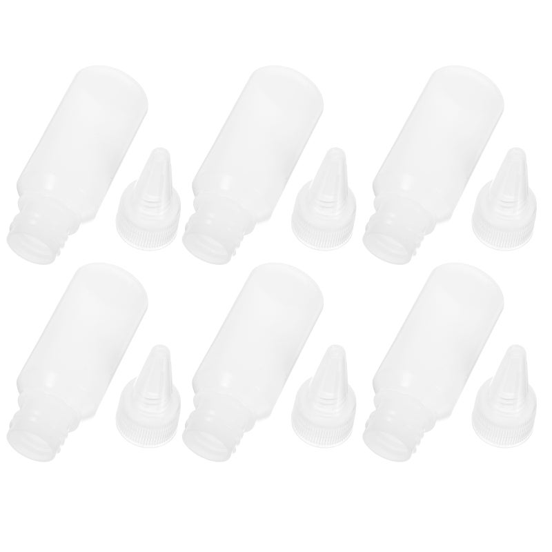 6pcs Squeeze Bottles Small Squeeze Bottles Bottles Applicator Mini Empty Bottle with Cap for Paint Art Crafts Liquids Lotion Glue 30ml - Image 1