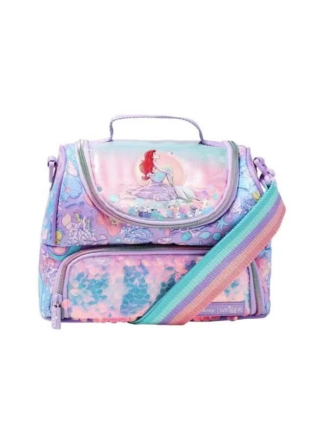 Cute stationery pattern lunch bag, large capacity insulated lunch bag for children, portable handheld lunchbox bag for students.