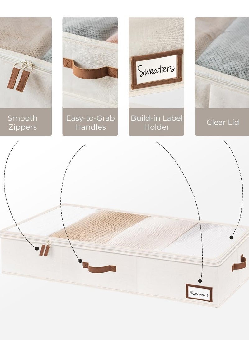 1 Pack Ultra-thick Large Under Bed Storage Containers with Handles and Label Holder, Closet Organizer for Clothes, Blankets, Sweater - Image 3