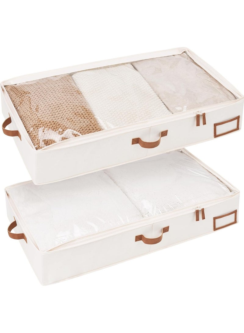 1 Pack Ultra-thick Large Under Bed Storage Containers with Handles and Label Holder, Closet Organizer for Clothes, Blankets, Sweater - Image 2