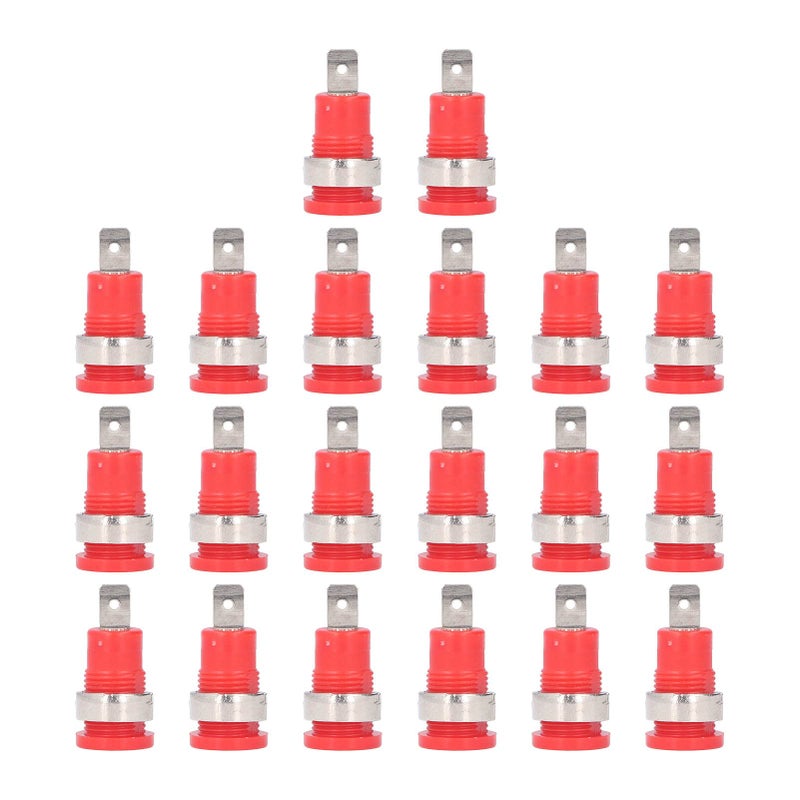 Red Banana Socket 4mm 20 Pieces Plated Brass ABS Strong Connectivity Reliable Electrical Test Accessories - Image 2