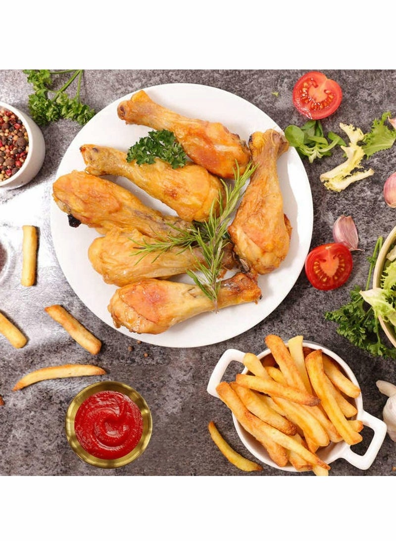 طقم أطباق صلصة من الفولاذ المقاوم للصدأ، أطباق توابل للسوشي، أكواب معدنية، أطباق مقبلات صغيرة، أكواب توابل فردية، 2.3 أوقية، 6 قطع باللون الذهبي - Image 4