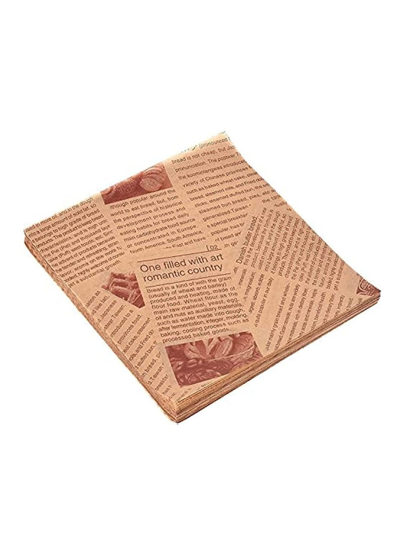 GGEROU Parchment Paper,100 Sheets Food Wrap Papers Sandwich Burger Wrappers,Square Baking Parchments Non-Stick Wrapping Tissue 22x22 cm  - Image 1