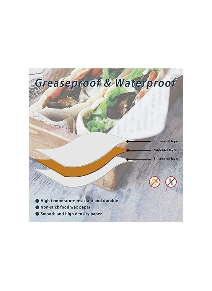 GGEROU Parchment Paper,100 Sheets Food Wrap Papers Sandwich Burger Wrappers,Square Baking Parchments Non-Stick Wrapping Tissue 22x22 cm  - Image 2