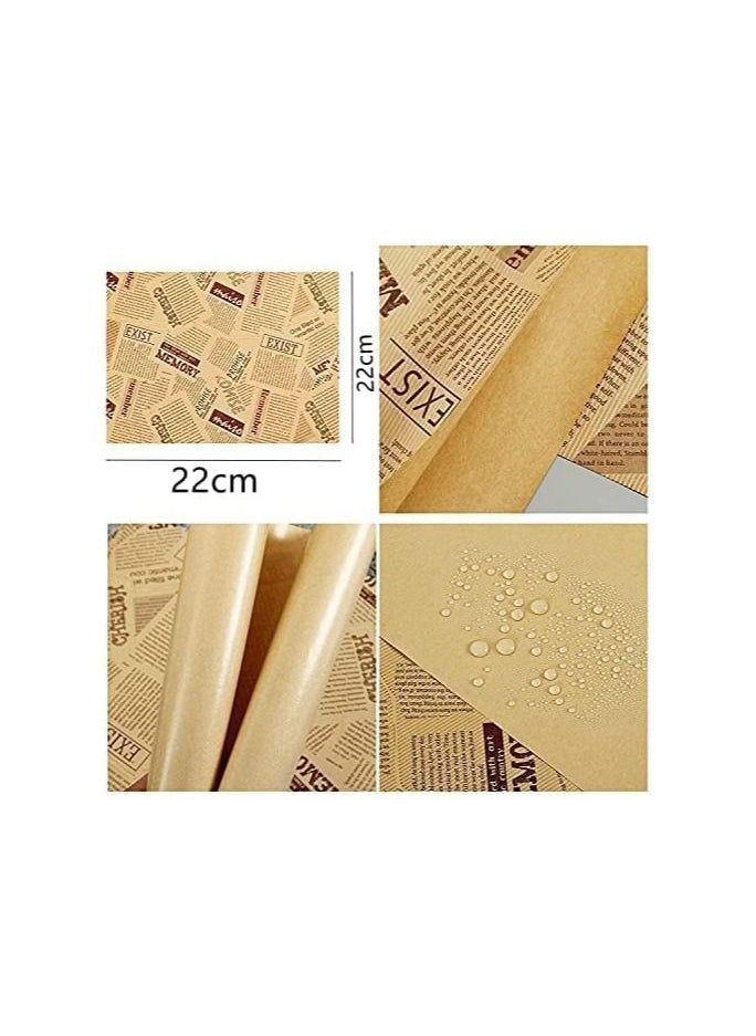 GGEROU Parchment Paper,100 Sheets Food Wrap Papers Sandwich Burger Wrappers,Square Baking Parchments Non-Stick Wrapping Tissue 22x22 cm  - Image 3