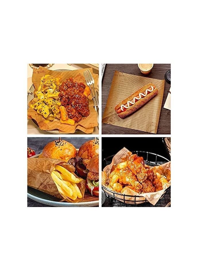 GGEROU Parchment Paper,100 Sheets Food Wrap Papers Sandwich Burger Wrappers,Square Baking Parchments Non-Stick Wrapping Tissue 22x22 cm  - Image 4