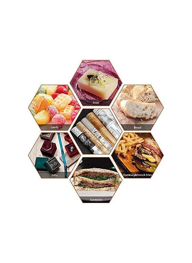 GGEROU Parchment Paper,100 Sheets Food Wrap Papers Sandwich Burger Wrappers,Square Baking Parchments Non-Stick Wrapping Tissue 22x22 cm  - Image 5