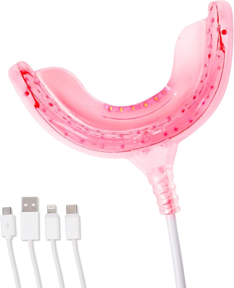 ChicRosa علاج الضوء الأحمر لآلام الأسنان وصحة اللثة 32 LED ضوء periodontal نزيف اللثة مع محولات لـ USBC آيفون وأندرويد من وايت - Image 1