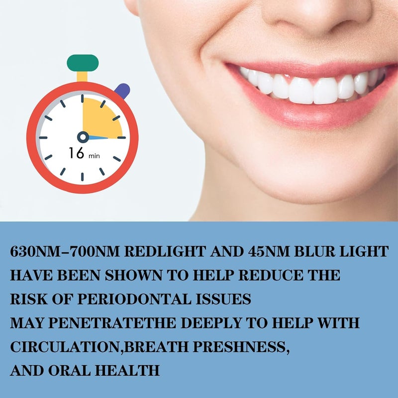 ChicRosa علاج الضوء الأحمر لآلام الأسنان وصحة اللثة 32 LED ضوء periodontal نزيف اللثة مع محولات لـ USBC آيفون وأندرويد من وايت - Image 3