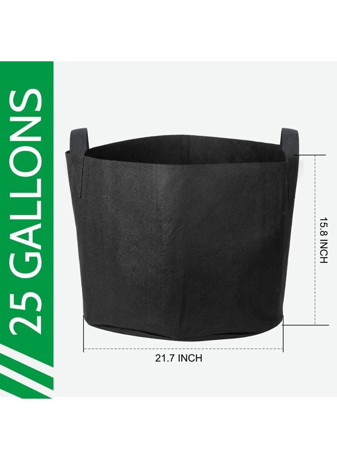 JERIA 12-Pack 25 Gallon, Vegetable/Flower/Plant Grow Bags, Aeration Fabric Pots with Handles (Black), Come with 12 Pcs Plant Labels - Image 2