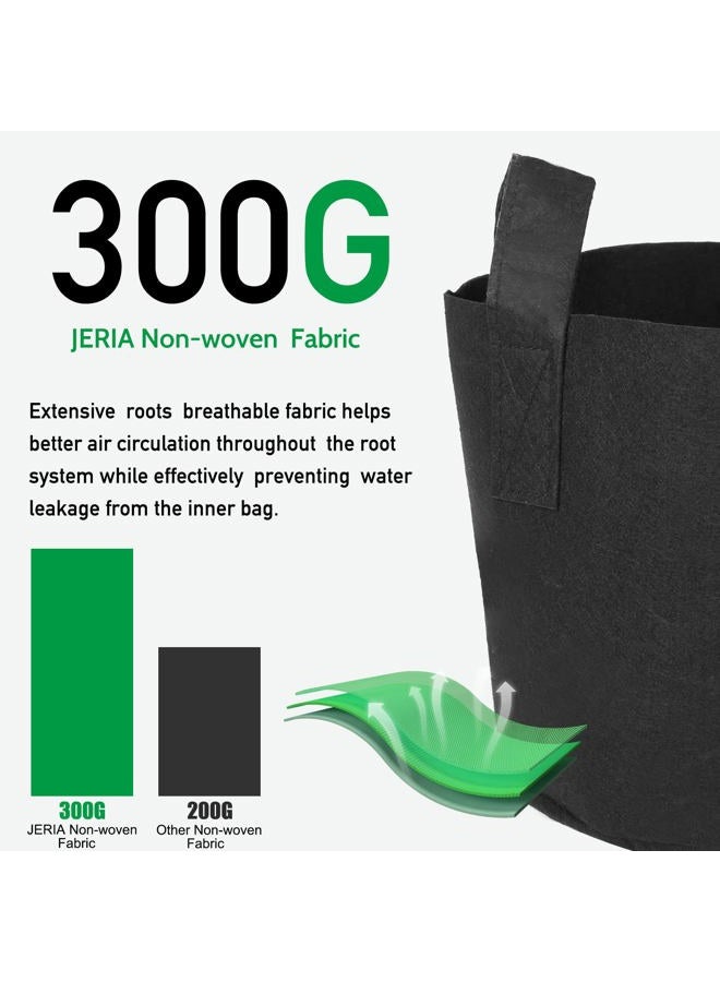 JERIA 12-Pack 25 Gallon, Vegetable/Flower/Plant Grow Bags, Aeration Fabric Pots with Handles (Black), Come with 12 Pcs Plant Labels - Image 4