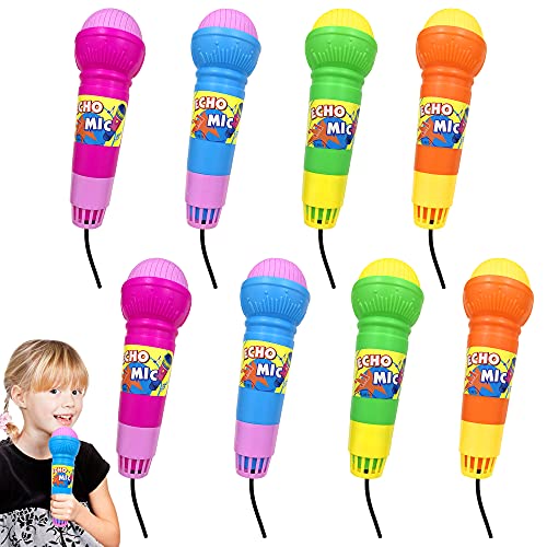 PPXMEEUDC 8 PCS Echo Toy Microphones for Kids Karaoke Mics for Children with Echo Effect Lightweight Music Toys Fun Supplies for Birthday Picnic BBQ or Party - Image 1