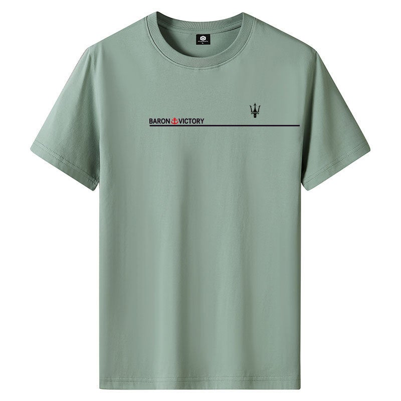 Wholesale 180g short sleeve T-shirt men's trendy new loose half sleeve top printed T-shirt line - Image 4
