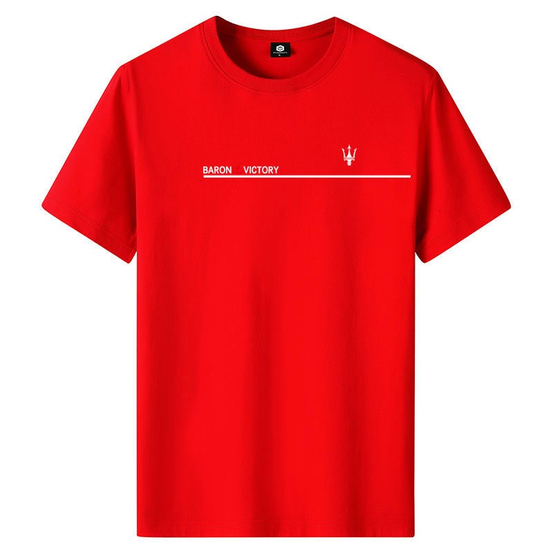 Wholesale 180g short sleeve T-shirt men's trendy new loose half sleeve top printed T-shirt line - Image 2