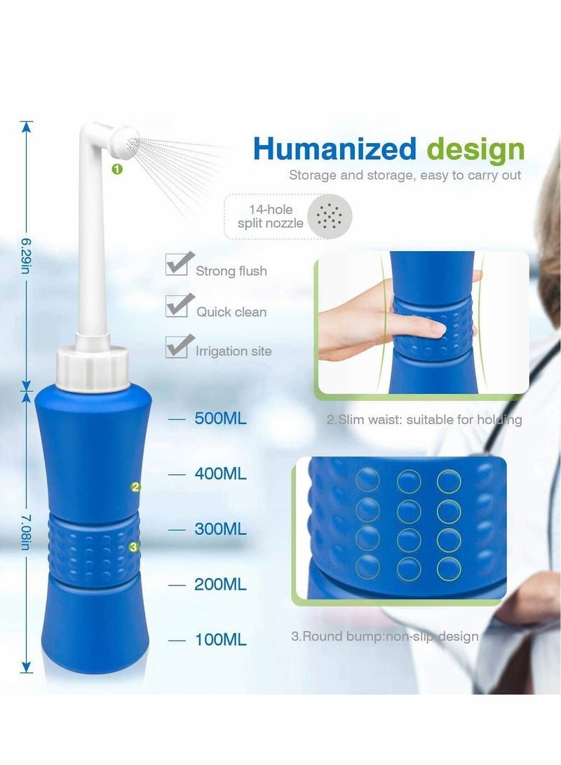 SYOSI Personal Bidet Sprayer for Kids Ass Washing, Pregnant Women Cleansing, Postpartum Clean, Handheld Travel Bidet with 500ML Water Capacity and Angled Nozzle Spray - Image 2