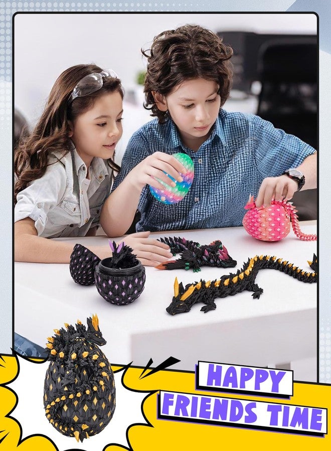 YILCER 3D Printed Dragon Eggs Mystery Dragon Egg Glow in The Dark Articulated Animals Fidget Crystal 3D Print Dinosaur Eggs for Kids Boys Girls Home Decor - Image 4