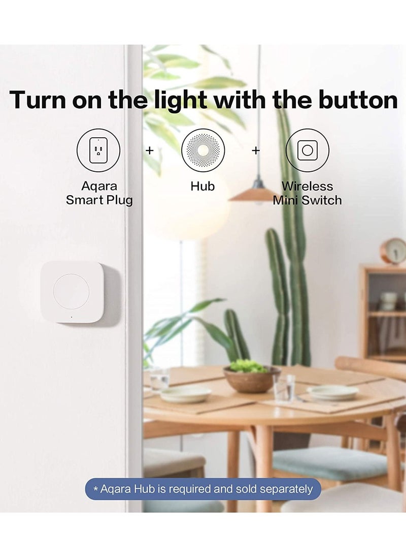 Aqara - Aqara Wireless Mini Switch, Requires Aqara Hub, Zigbee Connection, Versatile 3-Way Control Button for Smart Home Devices, Compatible with Apple HomeKit - Image 1