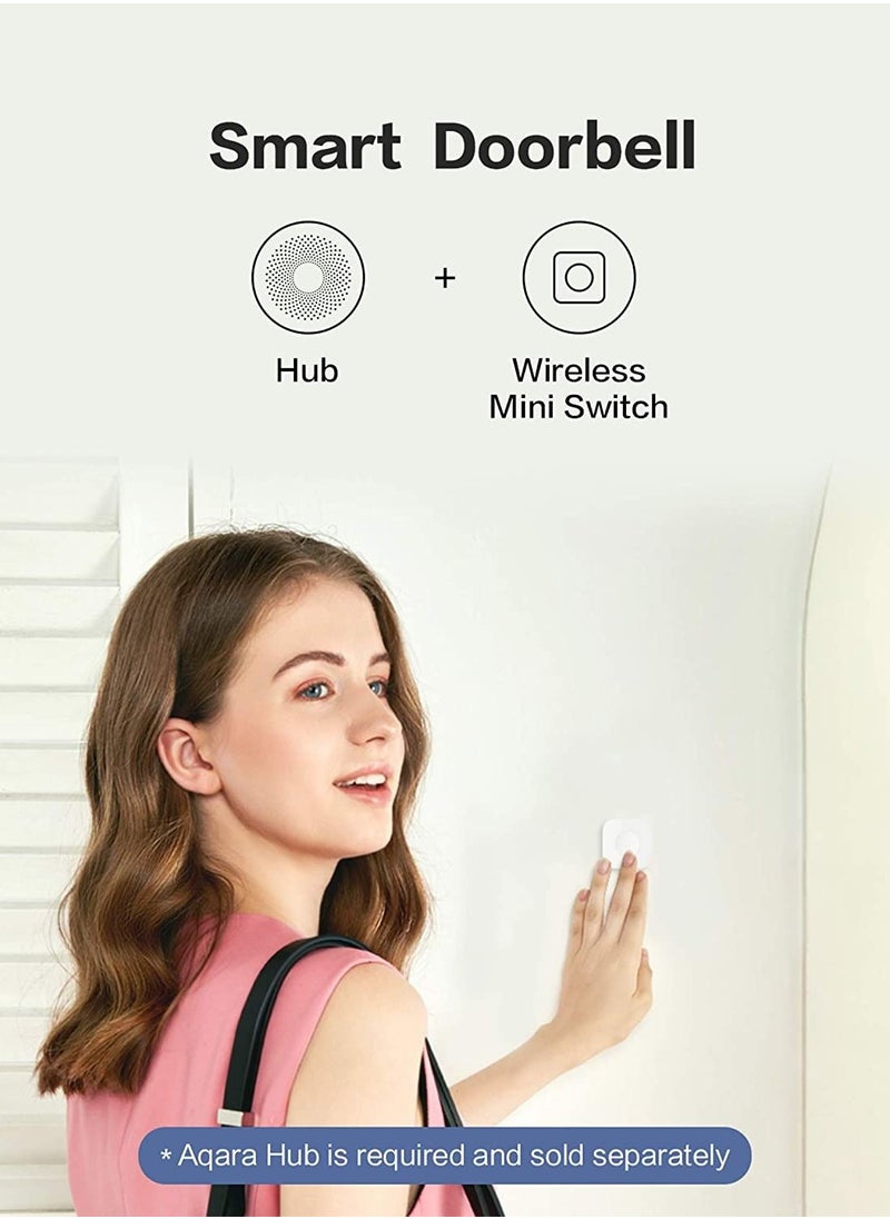 Aqara Aqara Wireless Mini Switch, Requires Aqara Hub, Zigbee Connection, Versatile 3-Way Control Button for Smart Home Devices, Compatible with Apple HomeKit  - Image 2