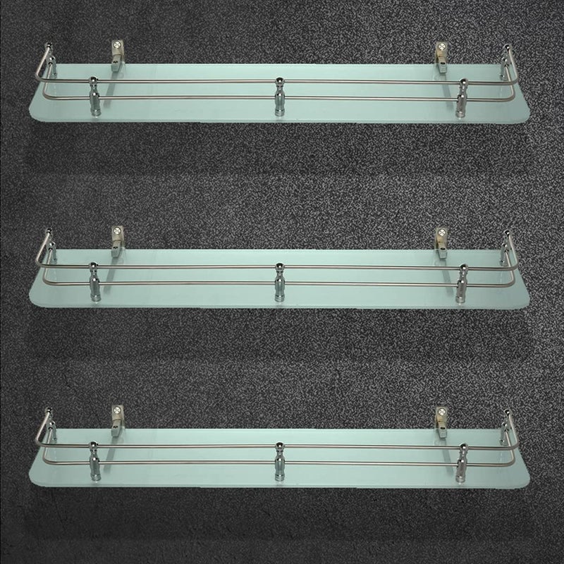 Evolite Premium Tempered Glass Shelf for Bathroom Corner Multi Purpose Glass Shelves Kitchen and Wall Mount Storage with Fitted Bracket Glass (5X 24 INCH)(Pack of 3) - Image 1