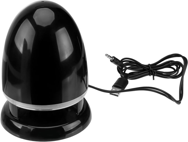 Kichvoe Mini Multimedia Speaker with LED Light USB Anti-Interference Desktop External Speaker for Computer and Laptop with Deep Bass Black and Blue Dc5v Power