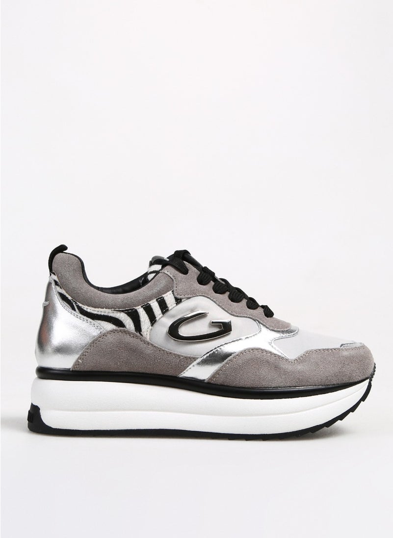 Alberto Guardiani Black - Light Grey Women's Suede Sneaker Louise 0  - Image 1
