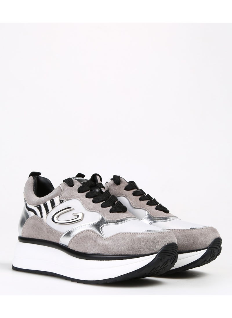 Alberto Guardiani Black - Light Grey Women's Suede Sneaker Louise 0  - Image 2