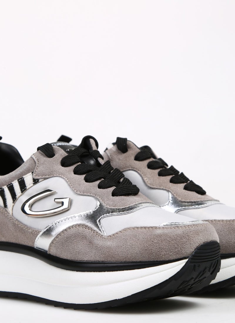 Alberto Guardiani Black - Light Grey Women's Suede Sneaker Louise 0  - Image 5