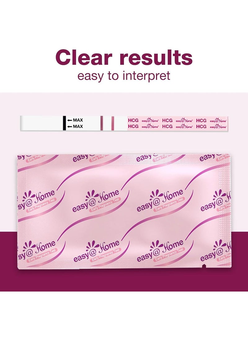 Easy@Home - Easy@Home Pregnancy Test Strips Kit, Powered By Premom Ovulation Predictor Ios And Android App, 20 Hcg Tests - Image 1