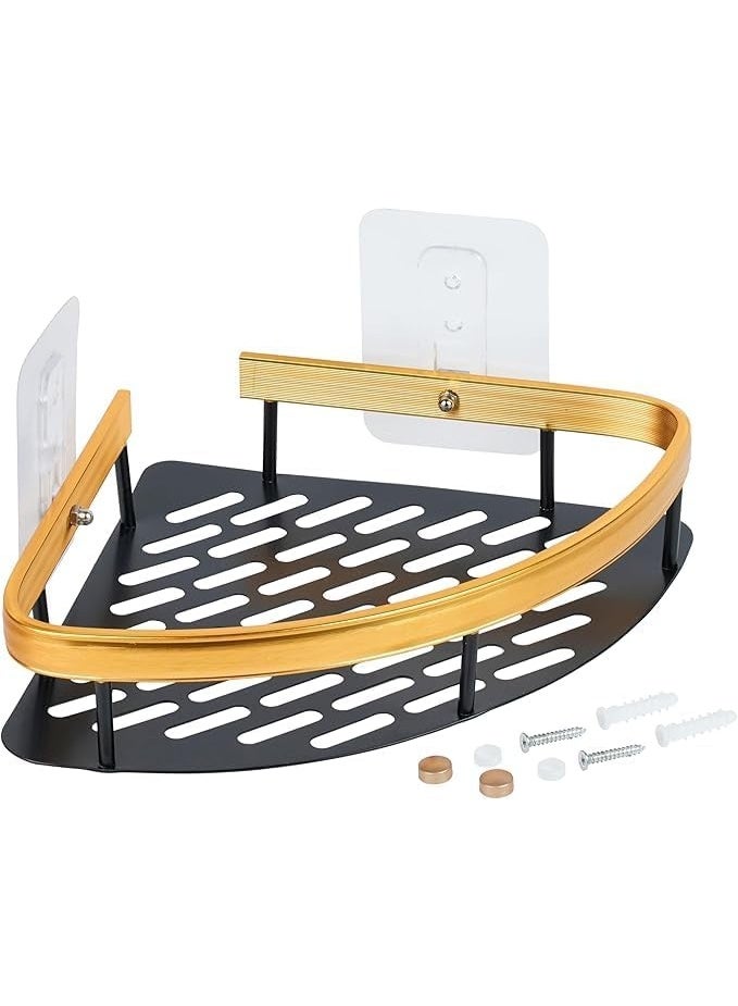 Corner Shelf Bathroom Kitchen – Wall Mounted Metal Rack No Drill Waterproof Rust Resistant Organizer for Toiletries Spices Adhesive Shelf for Shower Storage Small Space - Image 2